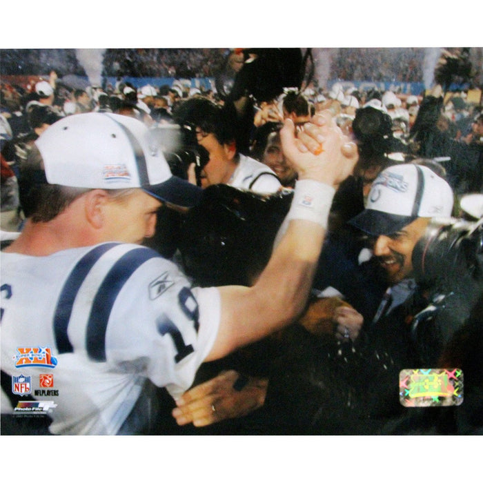 Tony Dungy SB XLI Close up view horizontal with Peyton Manning 8x10 Photograph