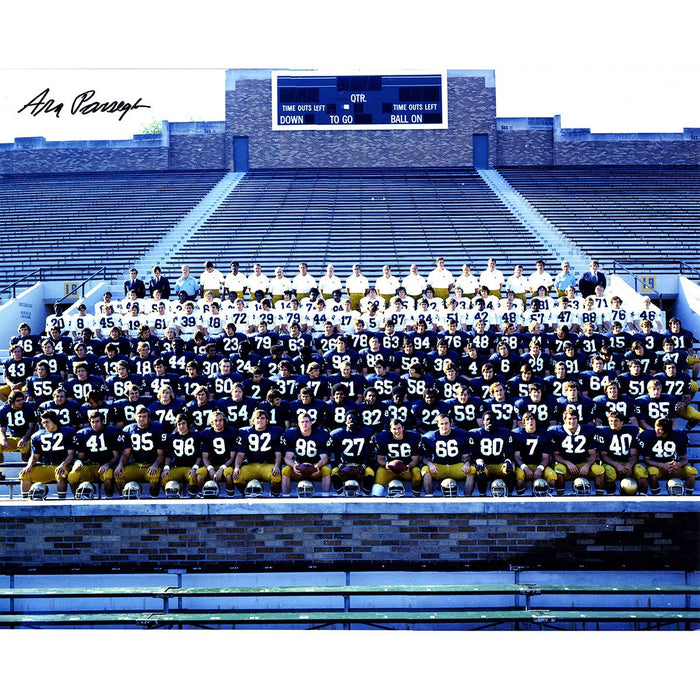 Ara Parseghian Signed 1973 Notre Dame National Championship Team Portrait 16x20 Photo