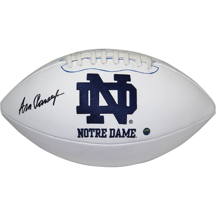 Ara Parseghian Signed Notre Dame White Panel Jarden Signature Football