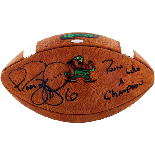 Jerome Bettis Signed Notre Dame Game Model Football w Run Like a Champion Today