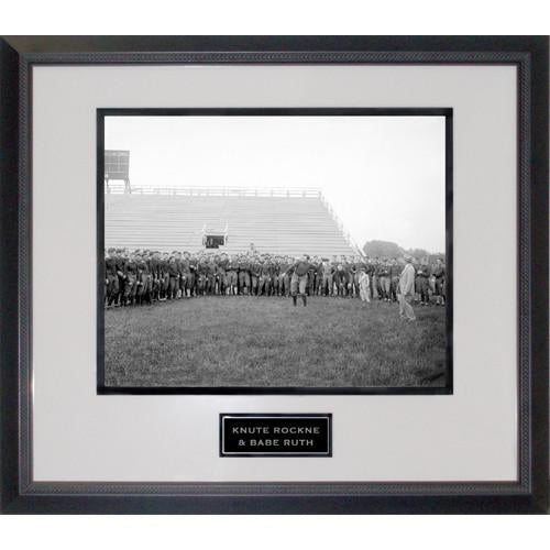 Knute Rockne and Babe Ruth at Notre Dame Practice Black Rope Framed 16x20 Photo