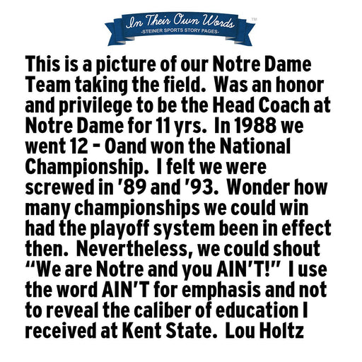 Lou Holtz Facsimile College Football Playoffs Story Stretched 16x20 Canvas