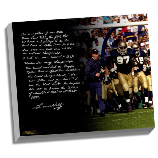 Lou Holtz Facsimile College Football Playoffs Stretched 22x26 Story Canvas