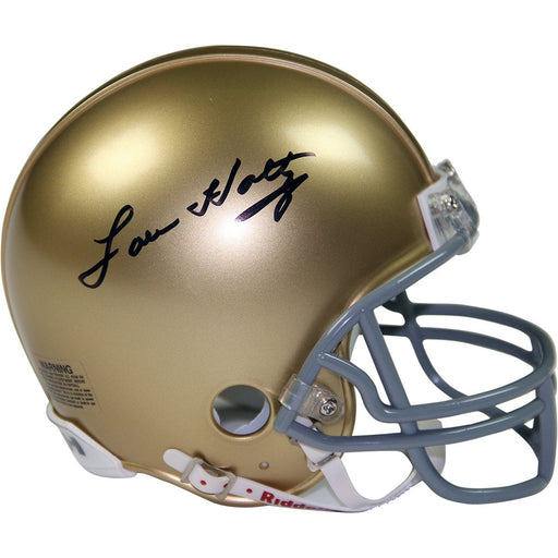 Lou Holtz Notre Dame Replica Mini Helmet (Signed in Black)