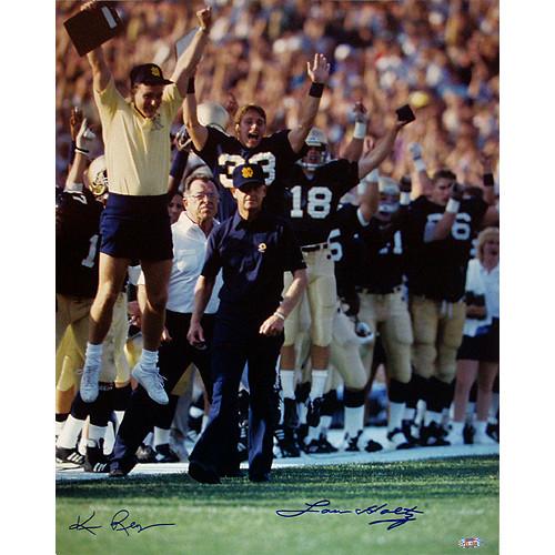 Lou Holtz Walking Down Sideline w Team Celebration Ken Regan 16x20 Photograph (Signed by Regan)