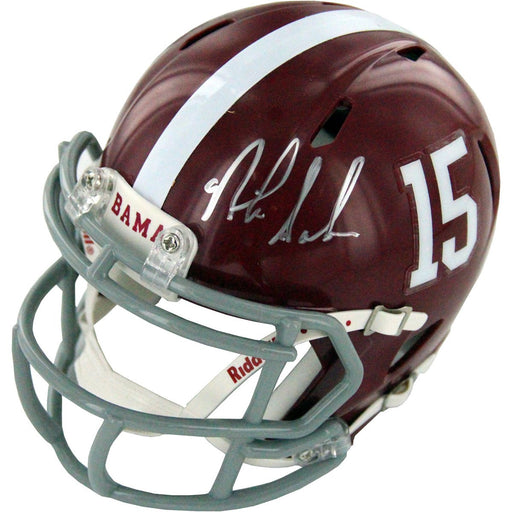 Nick Saban Alabama Back To Back National Championships Logo Speed Mini Helmet