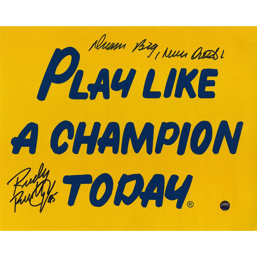 Rudy Ruettiger Signed Play Like a Champion Today 8x10 Photo w Dream Big Never Quit Insc