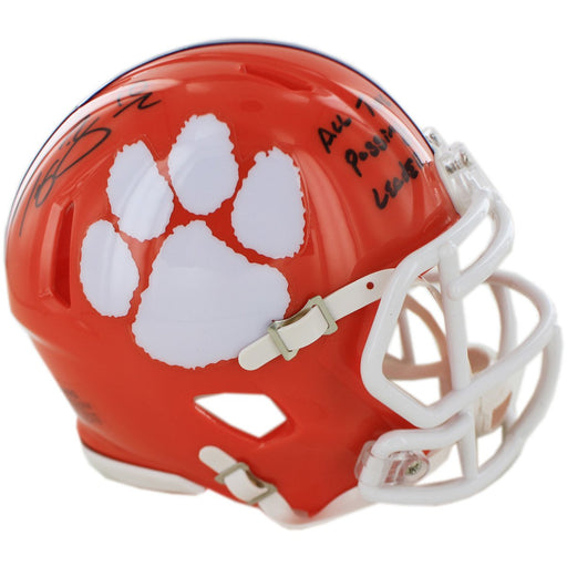 Tajh Boyd Signed Clemson Mini Helmet w All Time Passing Leader insc (Fanatics Authentic)