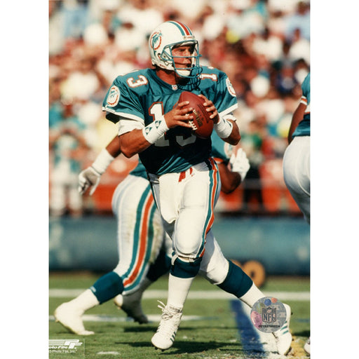 Dan Marino Dropback Teal uni. Vertical 8x10 (PF)