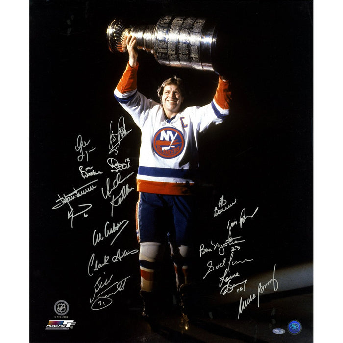 Denis Potvin with Stanley Cup in the Dark 16 Signature 20x24 Photo