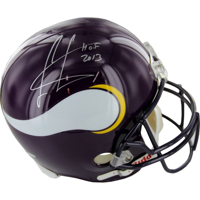 Cris Carter Vikings Signed Replica Helmet w HOF Inscription