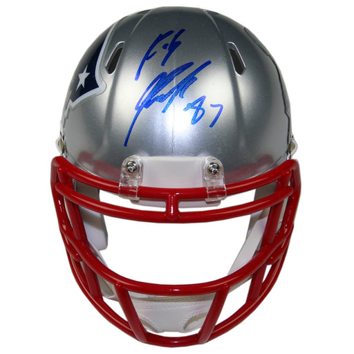 Rob Gronkowski Signed New England Patriots SB XLIX Champs Mini Helmet