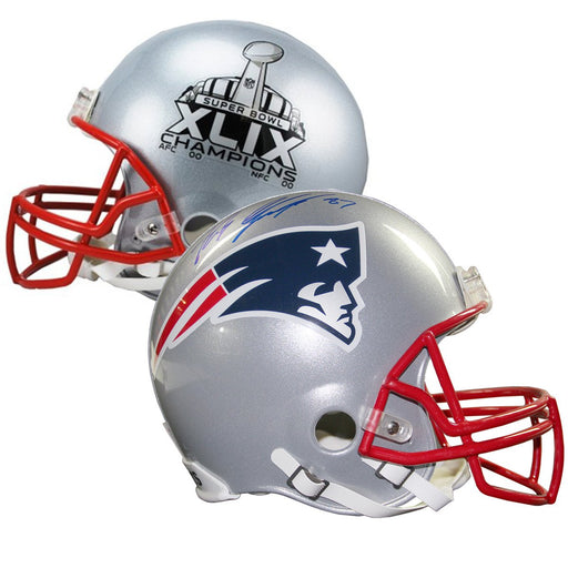 Rob Gronkowski Signed New England Patriots Super Bowl XLIX Champs Speed Proline Authentic Helmet