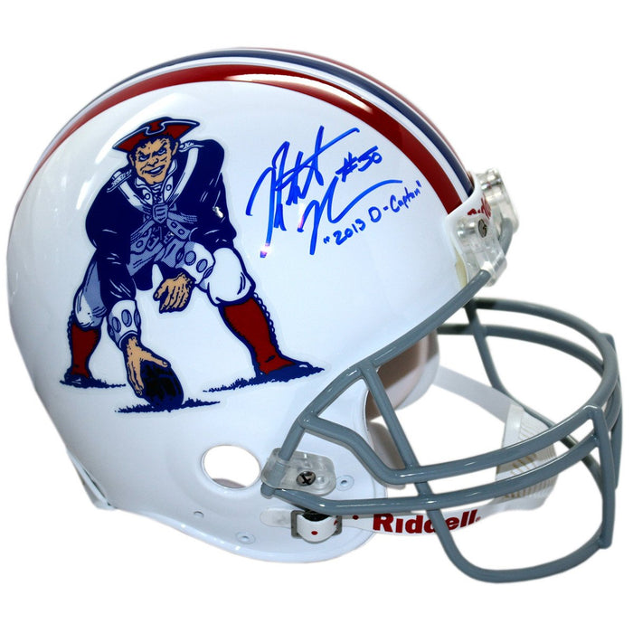 Rob Ninkovich Signed New England Patriots Authentic Throwback Full Size Helmet w2013 D-Captain Insc.
