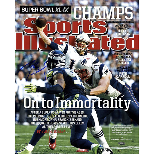 Tom Brady Signed Sports Illustrated Cover February 09 2015 Superbowl 49 16x20 Photo