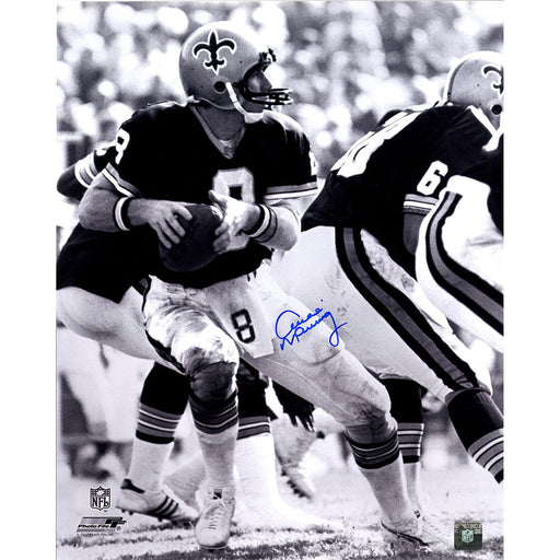 Archie Manning Signed New Orleans Saints BW 16x20 photo