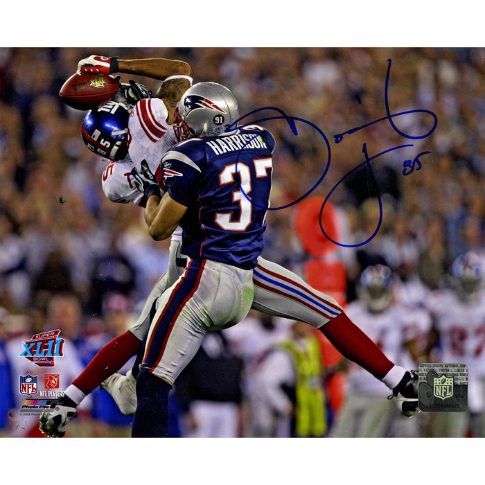 David Tyree Signed SuperBowl XLII Catch Against Patriots Horizontal 8x10 Photo