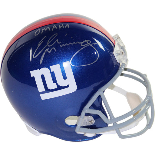 Eli Manning Signed New York Giants Full Size Replica Helmet w Omaha Insc. (LE10)