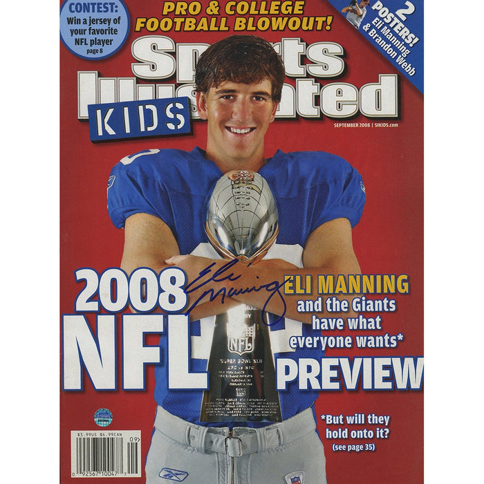 Eli Manning Signed Sports Illustrated September 2008 Magazine for Kids