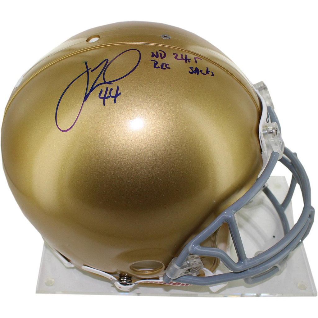 Justin Tuck Notre Dame Full Size Helmet w ND 24.5 Rec. Sacks — Birds ...