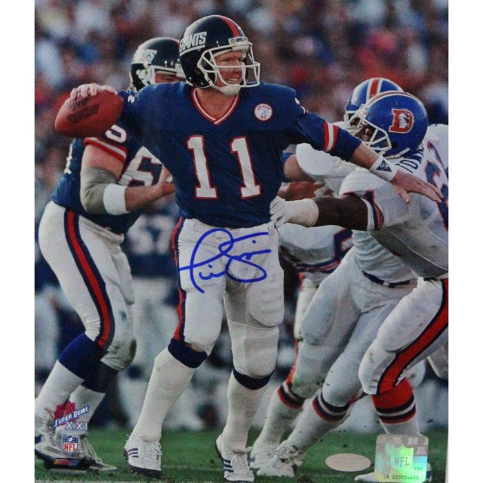 Phil Simms Signed 8x10 Photo vs Denver Broncos