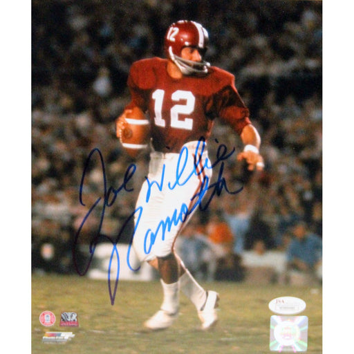 Joe Willie Namath Drop Back for Pass Alabama Vertical Signed 8X10 Photo (JSA)