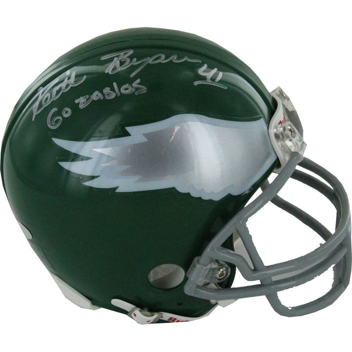 Keith Byers Signed Philadelphia Eagles Mini Helmet w Go Eagles Insc (Throwback)