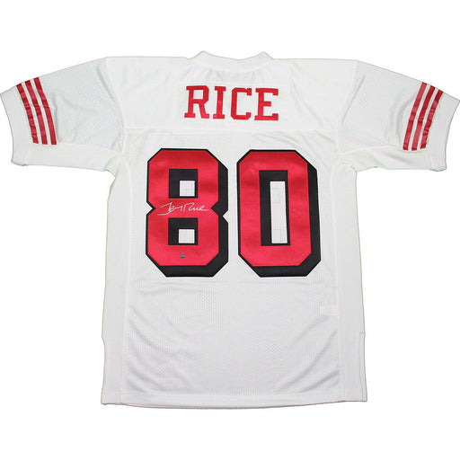 Jerry Rice Signed Mitchell and Ness 1994 Throwback 49ers White Jersey