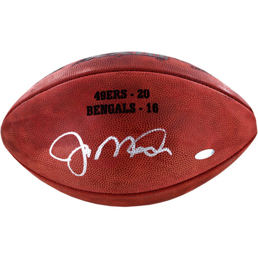 Joe Montana Signed Super Bowl XXIII Football Engraved with Final Score