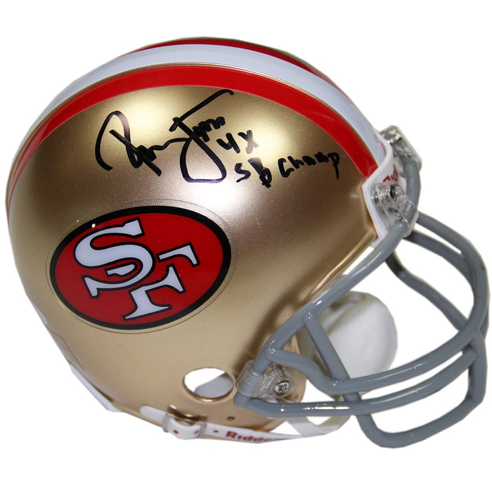 Ronnie Lott Signed San Francisco 49ers Mini Helmet w 4x SB Champ Insc
