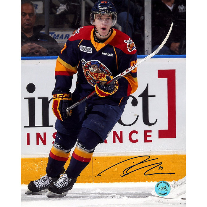 Connor McDavid Erie Otters Signed Rookie Action 8x10 Photo (AJ Sports Auth)