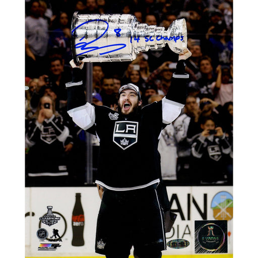 Drew Doughty Signed Los Angeles Kings 2014 Stanley Cup Overheard 8x10 Photo w 14 SC ChampInsc.