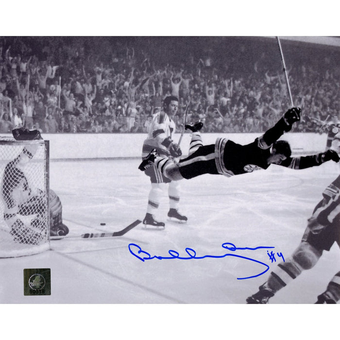 Bobby Orr Boston Bruins Signed Stanley Cup Flying Goal 8x10 Photo: GNR COA