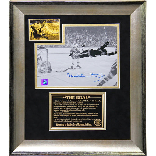 Bobby Orr The Goal Signed and Framed 8x10 Collage (13x16 7535)