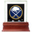 Buffalo Sabres Glass Single Puck Case with Team Logo Background