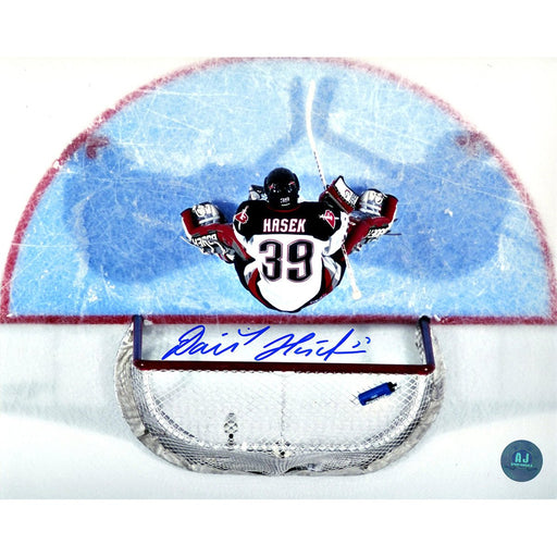 Dominik Hasek Buffalo Sabres Signed Overhead 8x10 Photo (AJ Sports Auth)