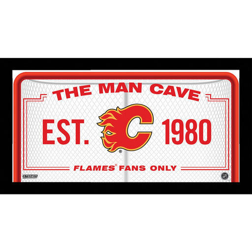 Calgary Flames Man Cave Sign 6x12 Framed Photo