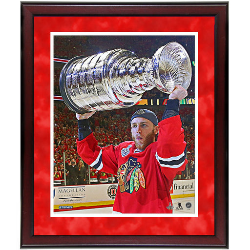 Patrick Kane 2014-15 Stanley Cup Celebration 16x20 Framed Photo