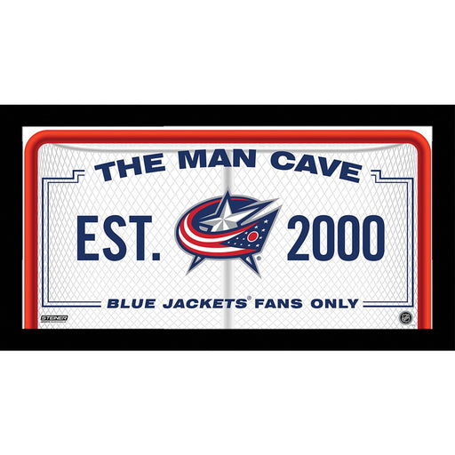 Columbus Blue Jackets Man Cave Sign 10x20 Framed Photo