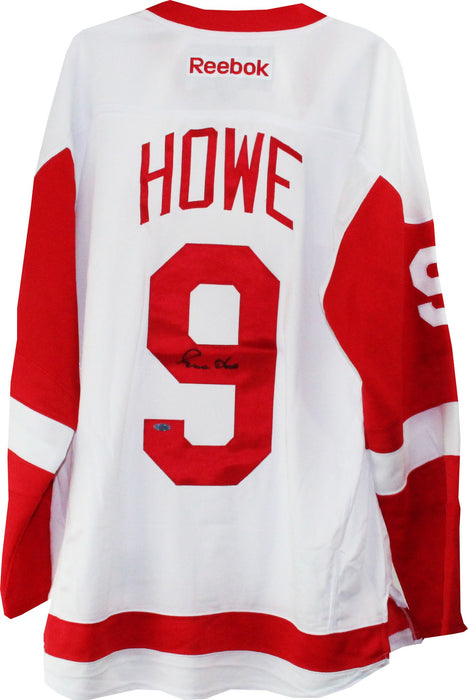 Gordie Howe Signed White Replica Redwings Jersey