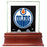 Edmonton Oilers Glass Single Puck Case with Team Logo Background