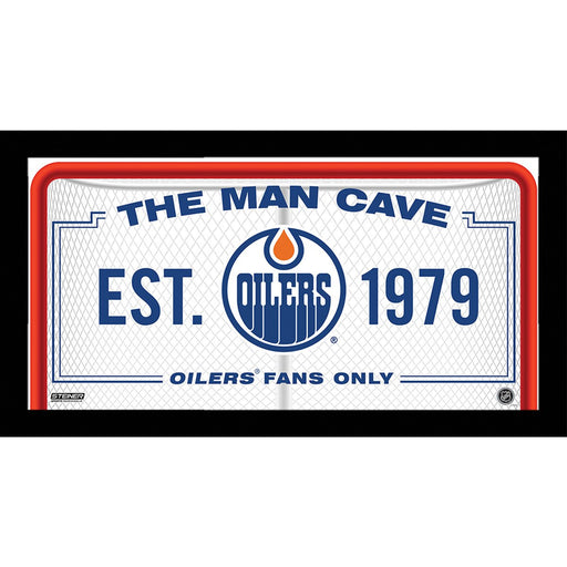 Edmonton Oilers Man Cave Sign 10x20 Framed Photo