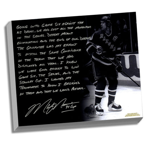 Mark Messier Facsimile 94 Stanley Cup Guarantee Stretched 22x26 Story Canvas