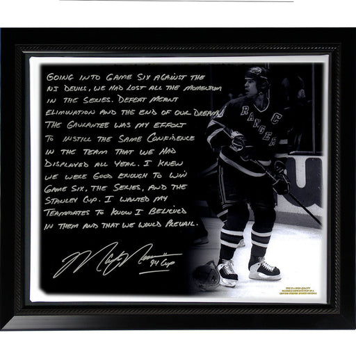 Mark Messier Facsimile 94 Stanley Cup Guarantee Stretched Framed 22x26 Story Canvas