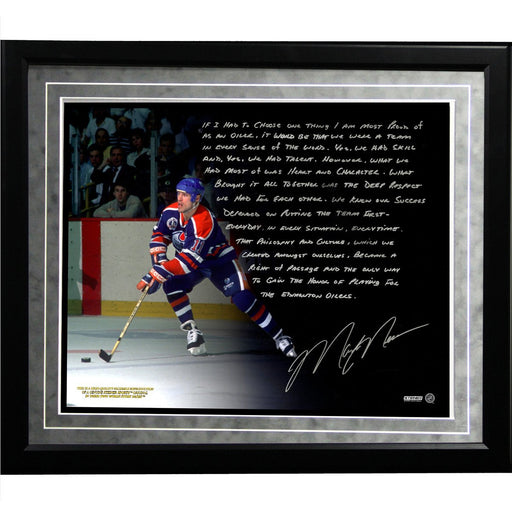 Mark Messier Facsimile Oilers Dynasty Framed Metallic 16x20 Story Photo