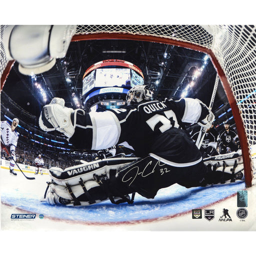 Jonathan Quick Signed 2014 Stanley Cup Net Save Metallic 16x20 Photo