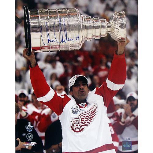 Chris Chelios Red Wings Stanley Cup Overhead Vertical 16x20 Photo