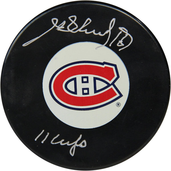 Henri Richard Autographed Montreal Canadiens Puck w 11 Cups Insc (Sport Authentix Auth)