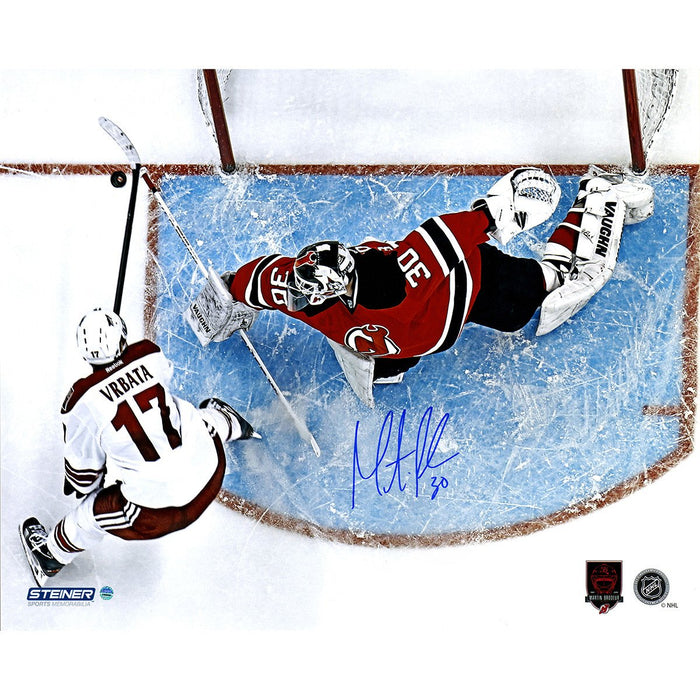 Martin Brodeur Signed Save with CareerRetirement logo 16x20 Photo (LE130)