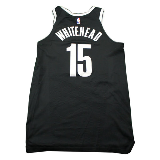 Isaiah Whitehead Brooklyn Nets Game Used #15 Black Jersey  (BKNE00779) (L)